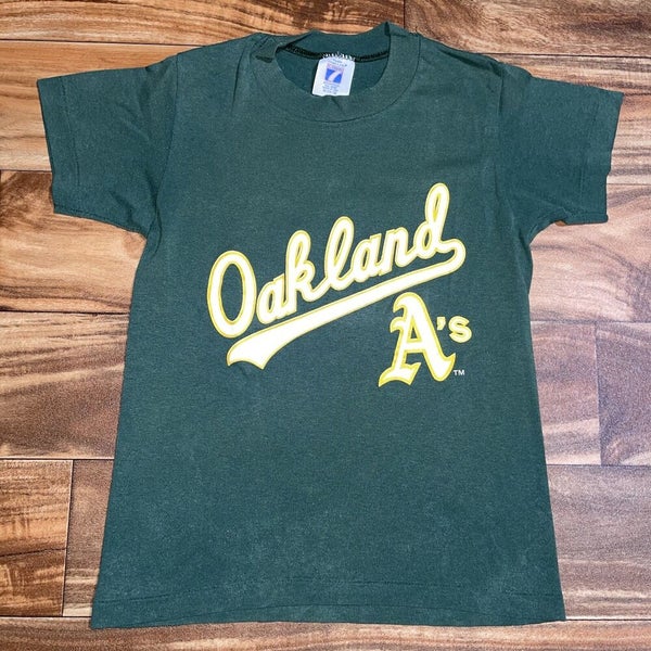 Vintage Early 90s Logo 7 Oakland Athletics A’s T-Shirt Size YOUTH Med 10-12  USA