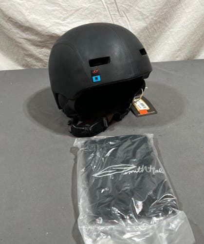 NOS Giro Shiv Black Leather Feel Ski/Snowboard Helmet M +Smith Storage Bag