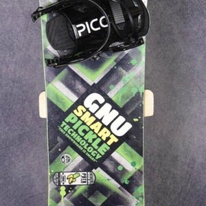 GNU SMART PICKLE PBTX SNOWBOARD SIZE 159 CM WITH NEW PICCO LARGE BINDINGS