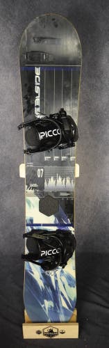 HEELSIDE GLACIER 07 SNOWBOARD SIZE 159 CM WITH NEW PICCO LARGE BINDINGS