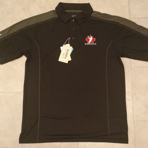 Team Canada Lacrosse Golf Shirt - Black/Grey- NEW