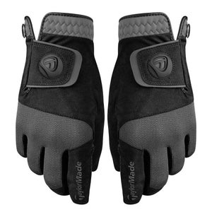 NEW TaylorMade Rain Control Black/Grey Rain Golf Gloves Mens Large (L)