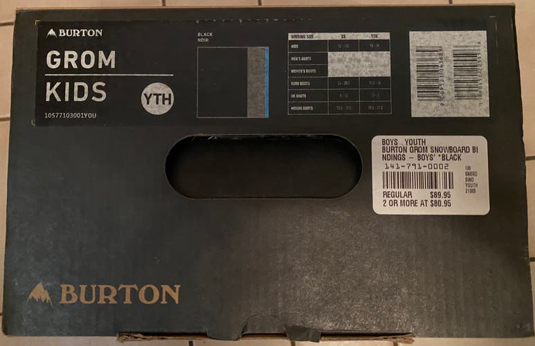 Kids Burton Grom Snowboard Bindings Size Youth Black