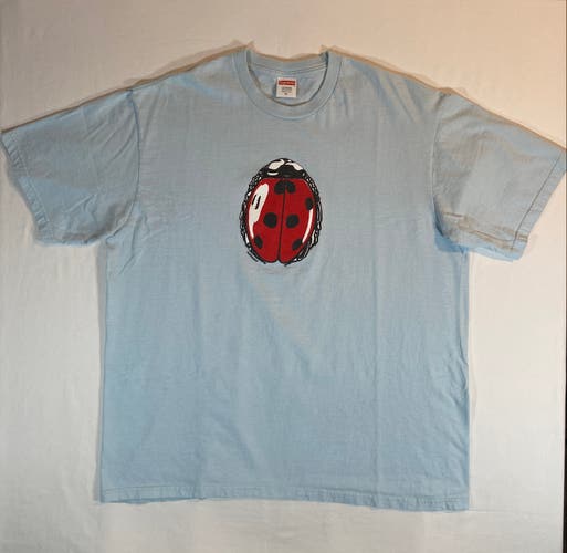 Supreme SS18 "Ladybug" Tee Men's Size XL Pale Blue/Multicolor Graphic T Shirt