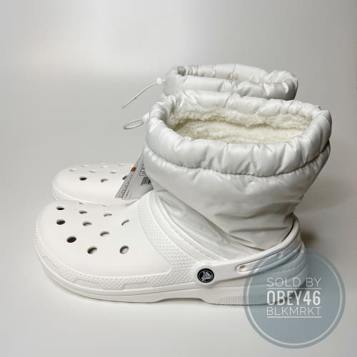 White Crocs  Classic Lined Neo Puff Boots White Size 11