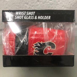 Calgary Flames Wrist shot glass & holder