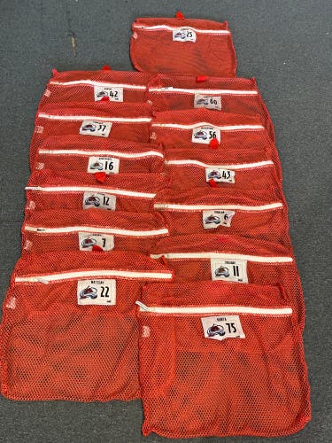 Used Red Colorado Avalanche Game Laundry Bag Pick Your Bag (Nameplate at top of bag)