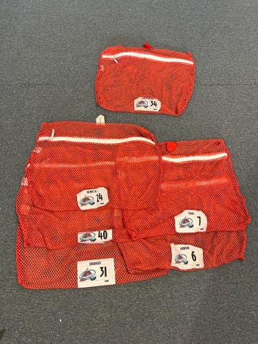 Used Red Colorado Avalanche Large Game Laundry Bag Pick Your Bag (Nameplate at bottom)