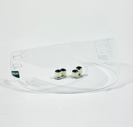 Bauer Straight Cut Visor w/hardware - NHL Pro Stock - Green Sticker (3")