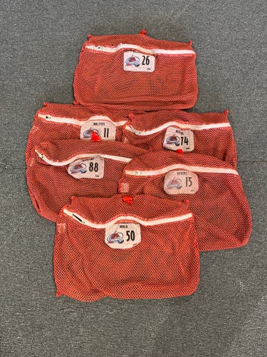 Used Red Colorado Avalanche Small Game Laundry Bag Pick Your Bag (Nameplate at top)