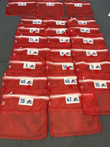 Used Red Colorado Avalanche Laundry Bag With Blue Numbers Pick Your Bag