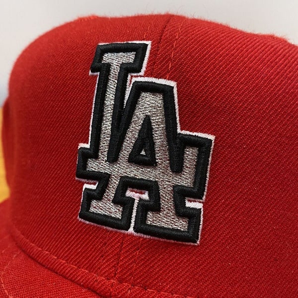 Los Angeles Dodgers Hat Baseball Cap Fitted 7 1/2 New Era Red