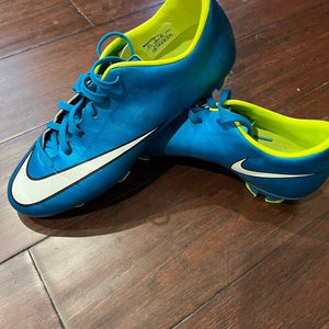 Nike Mercurial Victory V FG Soccer Cleat Blue Lagoon Volt 658576-400 Women’s size 8.5