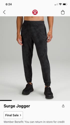 Men’s Lululemon Pants- Black Camo Surge Joggers