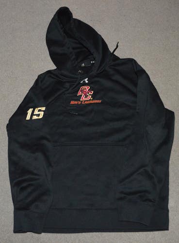 Boston College Eagles Lacrosse Game Worn Used Under Armour Hoodie Large
