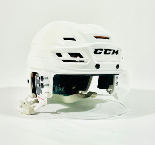 New Medium White CCM Tacks 710 Pro Stock Helmet w/Visor