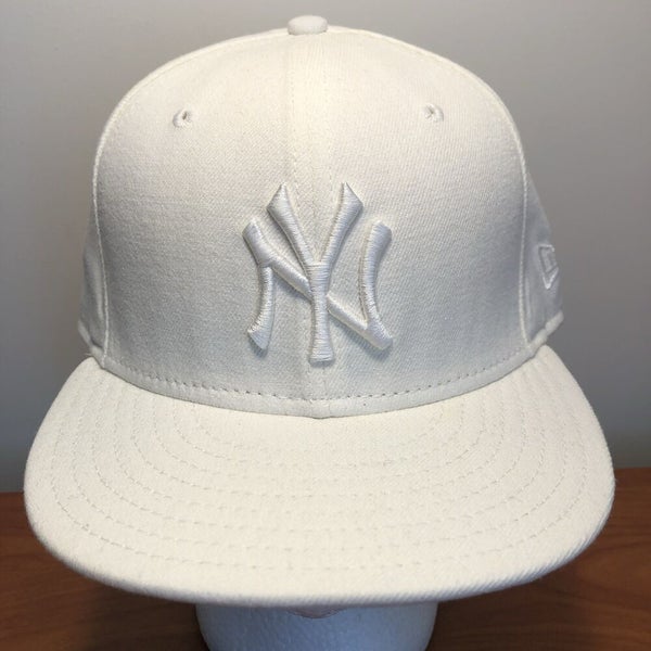 Hatco White NEW YORK YANKEES Fitted Baseball Cap Hat Size 7