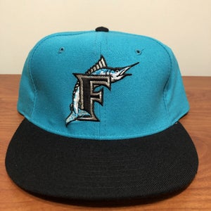 Florida Marlins Hat Fitted 7 1/2 Baseball Cap New Era Vintage 90s MLB USA Blue