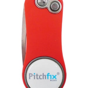 NEW Pitchfix Hybrid 2.0 Red/White Divot Tool/Ballmarker/Pencil Sharpener