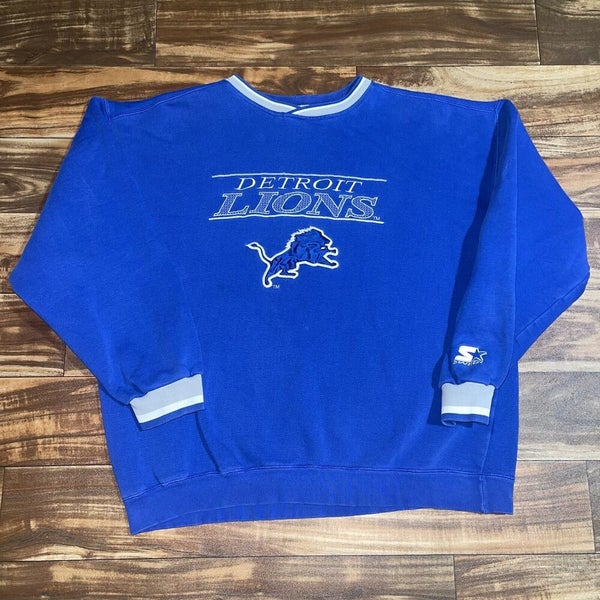 vintage 90s detroit lions sweater Blue Size Xl