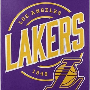 NBA Los Angeles Lakers Rolled Fleece Blanket 50" by 60" Style Called Campaign
