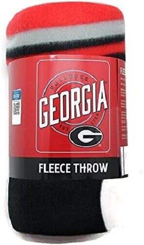 NCAA Georgia Bulldogs Rolled Fleece Blanket 50" by 60" Style Called Campaign