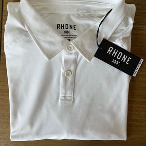 Rhone Delta Pique Golf Polo WHITE / EXTRA LARGE