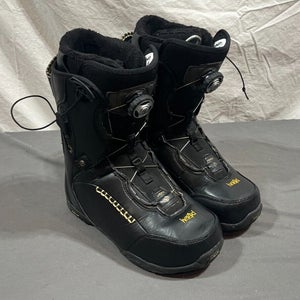 HEAD 5 Star Boa-Coiler Black Leather All-Mountain Snowboard Boots US 8.5 EU 41