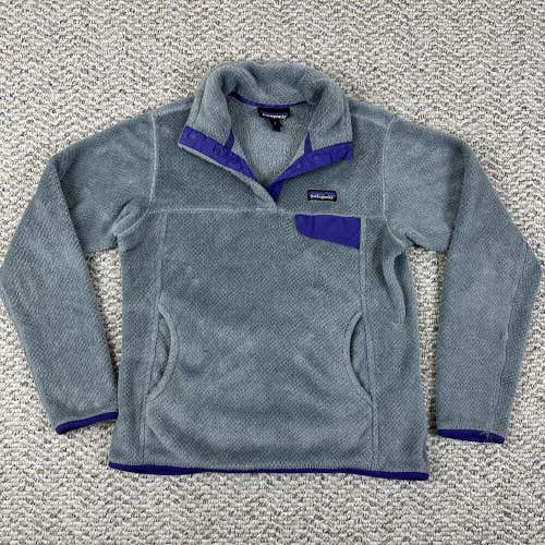 Patagonia Retool Snap-T Fleece Pullover Jacket Grey Purple Women’s Size Small