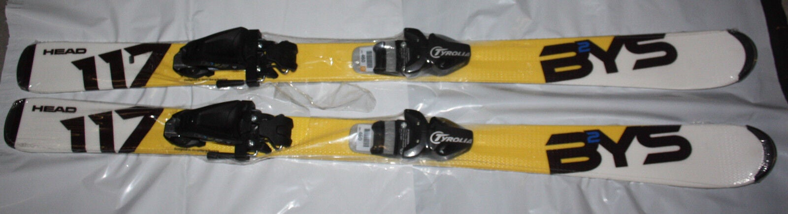 NEW NEW HEAD skis junior 117cm + tyrolia B2ys .75-4.5 din Bindings size adjustable