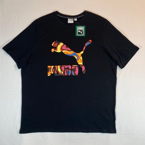 PUMA "Lava Flow" Logo Men's Size XL Black/Multicolor Graphic Casual T Shirt New