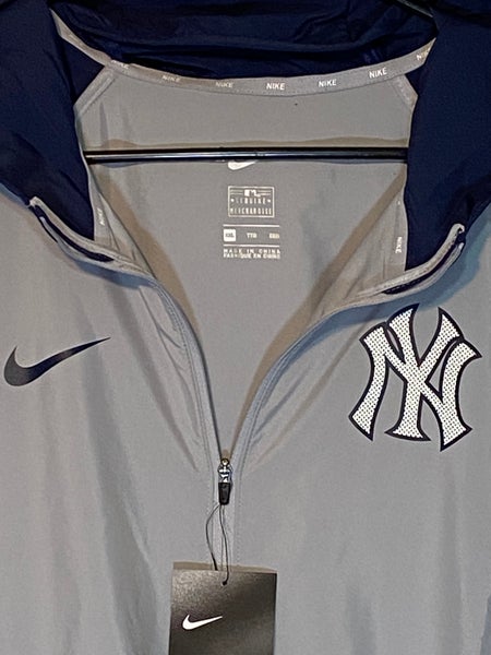 NIKE MLB New York Yankees Men's Size 2XL Full Zip Grey/Blue Hood