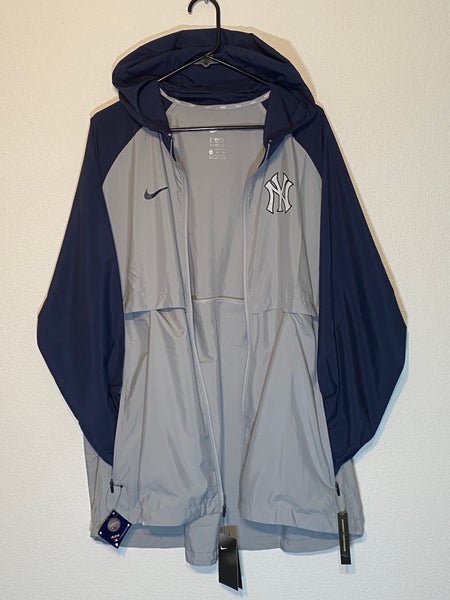 NIKE MLB New York Yankees Men's Size 2XL Full Zip Grey/Blue Hood
