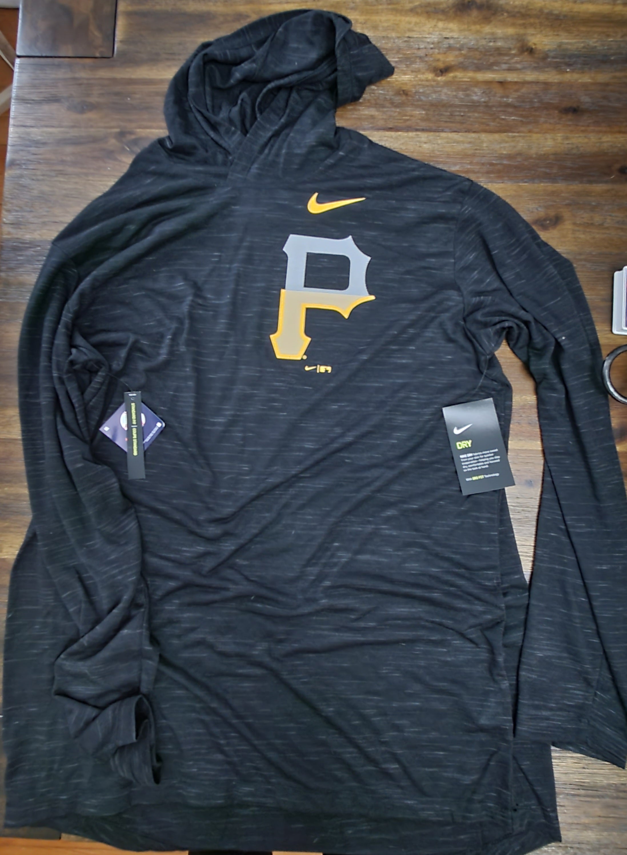 Nike Pittsburgh Pirates Mens Black Authentic Therma Hood