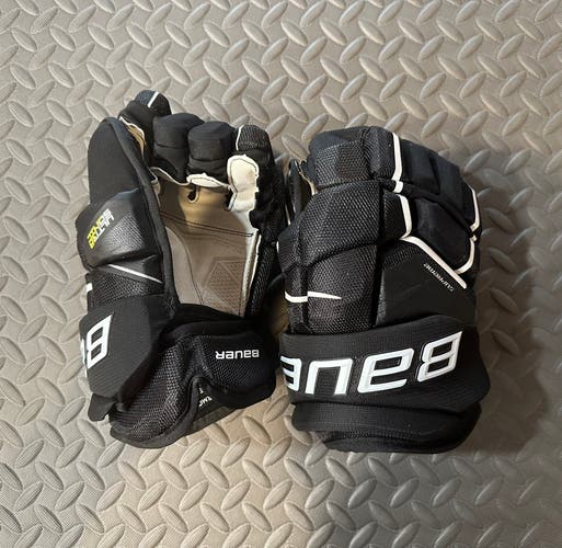 Bauer Supreme Ultrasonic Ice Hockey Gloves Black Senior Size 14 Free Shipping