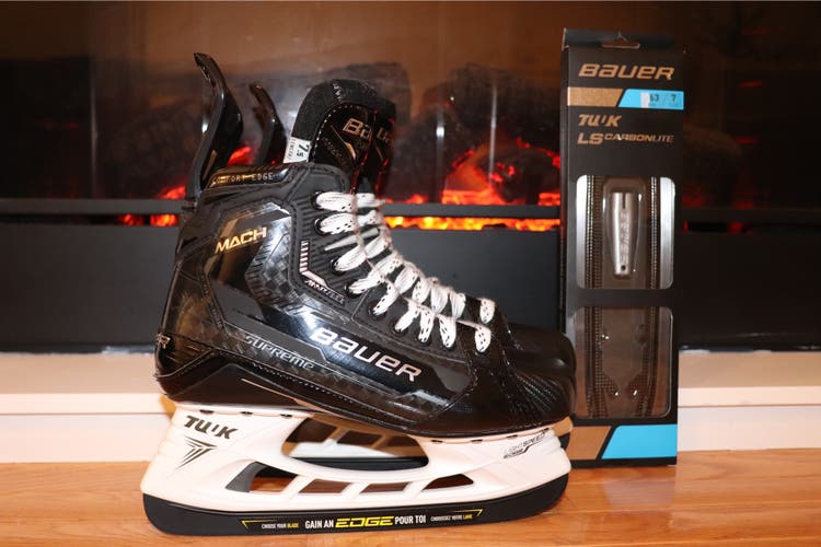Bauer Supreme Mach Skates 7.5 Fit 2 Carbonlite Steel