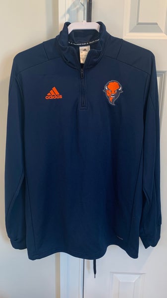 Navy Blue Bucknell Lacrosse Travel Suit with 1/4 Zip Fleece and Matching Fleece Pants.