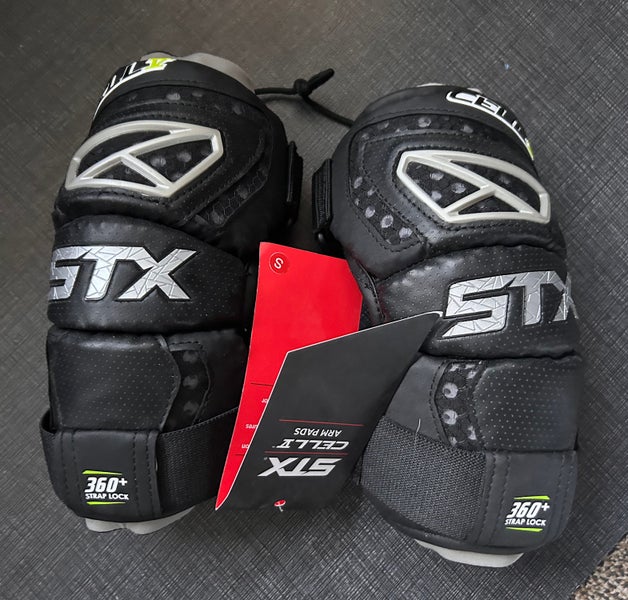 New Lacrosse Black Small STX Cell V Arm Pads Lax