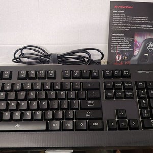 Powzan KB-KB800 Black Red Wired Light Up High Scissor Switch Gaming Keyboard