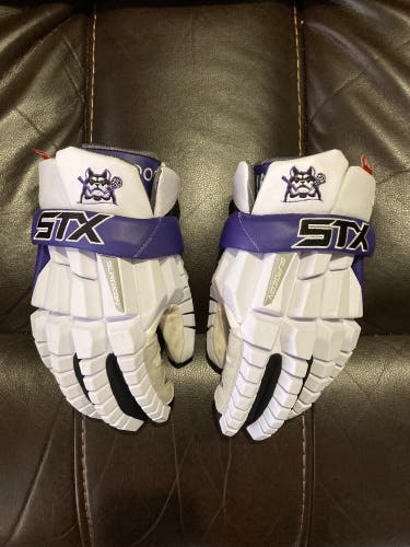 Used Player's STX large Surgeon RZR Lacrosse Gloves