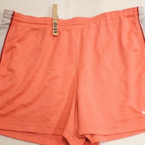 Nike Dri-Fit Athletic Drawstring Shorts Womens Size Large L Orange Gray
