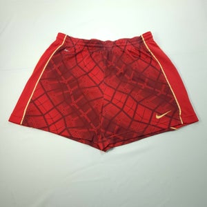 Nike Dri-Fit Athletic Training Shorts Womens Size Medium M Red Black Yellow