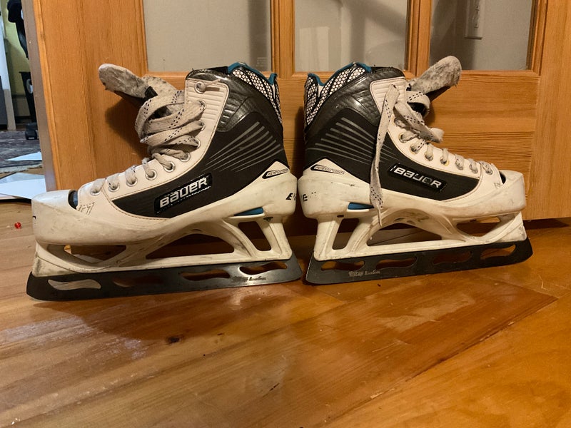 Senior Used Bauer Reactor 5000 Hockey Goalie Skates Regular Width Size 9