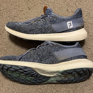 Men's FootJoy Coastal Flex Spikeless Golf Shoes Blue Beige Size 9.5