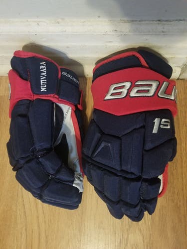BAUER PRO STOCK COLUMBUS BLUE JACKETS HOCKEY GLOVES 13" 1 S CUSTOM NUTIVAARA