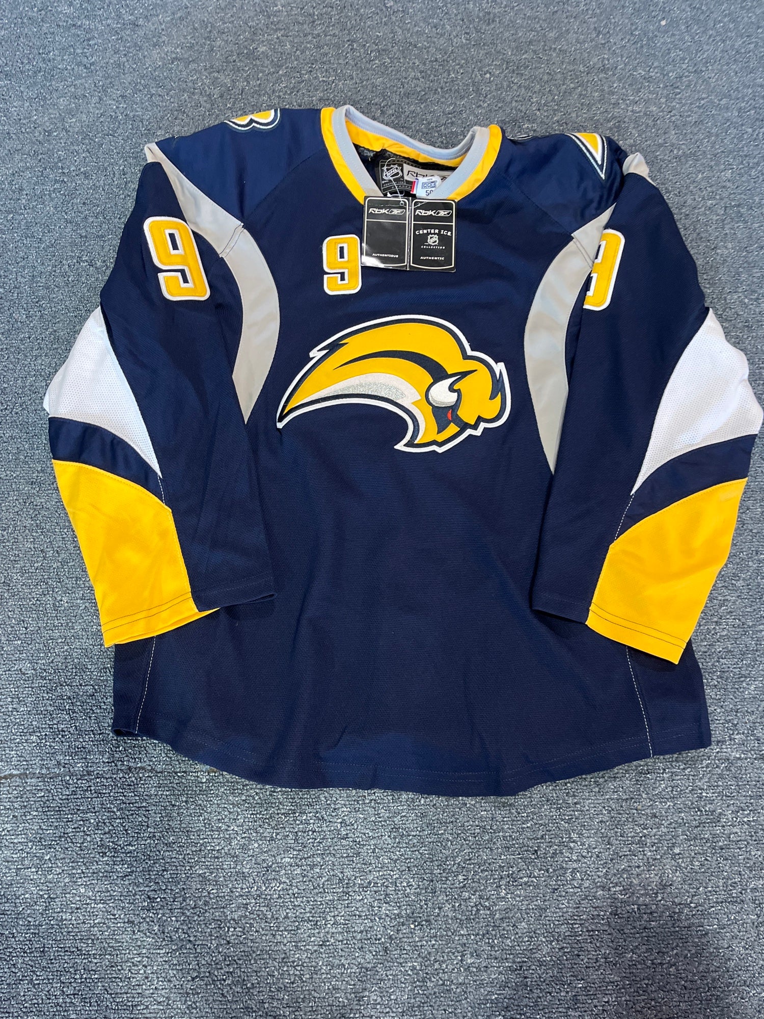 Adidas NHL Buffalo New York Sabers Men Hockey Home Jersey Authentic Sz 56  CA7070