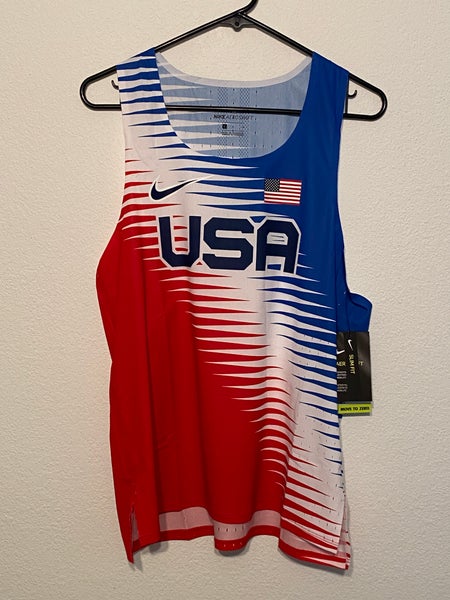 NIKE Aeroswift 2020 Olympics Team USA Men's Size L RW&B Pro Elite Singlet  New
