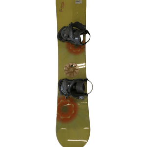 Used Burton Feather 145 Cm Men's Snowboard Combo