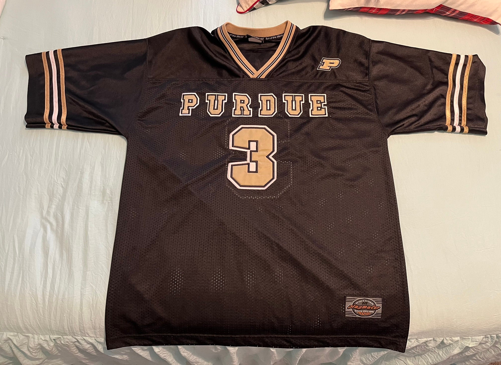 Men's ProSphere #1 White Purdue Boilermakers Endzone Football Jersey