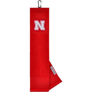 NEW Team Effort Nebraska Cornhuskers Face/Club Tri-Fold Embroidered Golf Towel